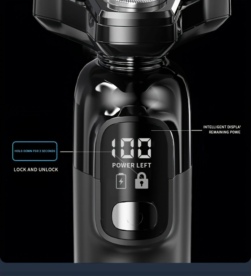 Rotary Shaver for Men 3-in-1 Cordless Rechargeable Electric Razor - Floating Head Wet Dry Shaver