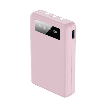 Power Bank Slim 5000mAh or 10000mAh with Built-In USB-C Cable, Four-Device Layout and LED Display