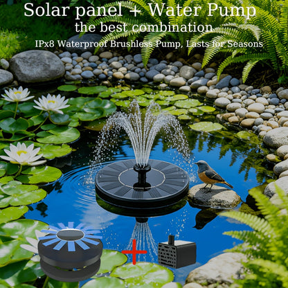 Solar Fountain Pump for Garden, Patio and Yard Use, with the Listed Configuration, for Everyday Use and Organized Storage
