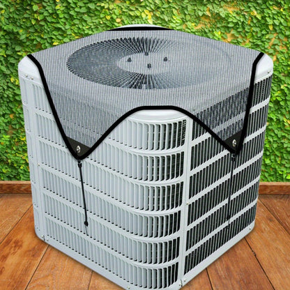 Outdoor Air Conditioner Cover 26"x26", Universal PVC Mesh AC Unit Protector, Prevents Leaves Debris Snow, Weatherproof Outdoor AC Cover