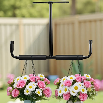 Ceiling Garage Storage Hook Rack, Overhead Ladder Hanger with Anti-Slip Foam, Space-Saving Ceiling Mount for Ladders