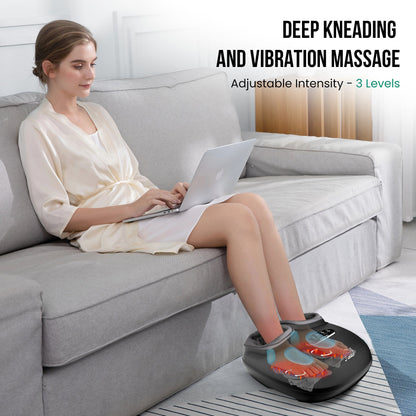 Shiatsu Foot Massager with Heat, Deep Kneading, Compression & Vibration, Electric Foot Massage Machine for Men Women