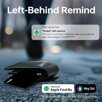 GPS Tracking Card No Subscription Real-Time Locator – Apple Find My Compatible (iOS) Global Coverage Hidden Tracker for Wallet Car Bag