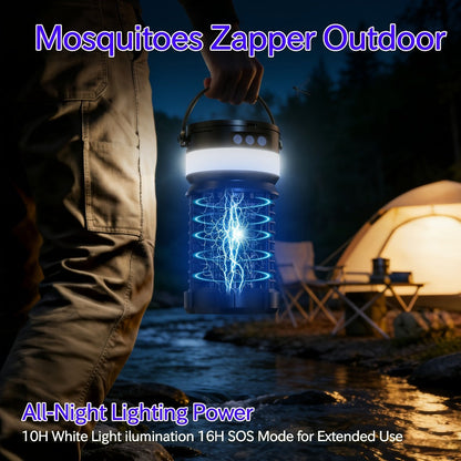Solar and USB-C Insect Zapper Lantern with 4000mAh Label, Remote Control and Adjustable Panel