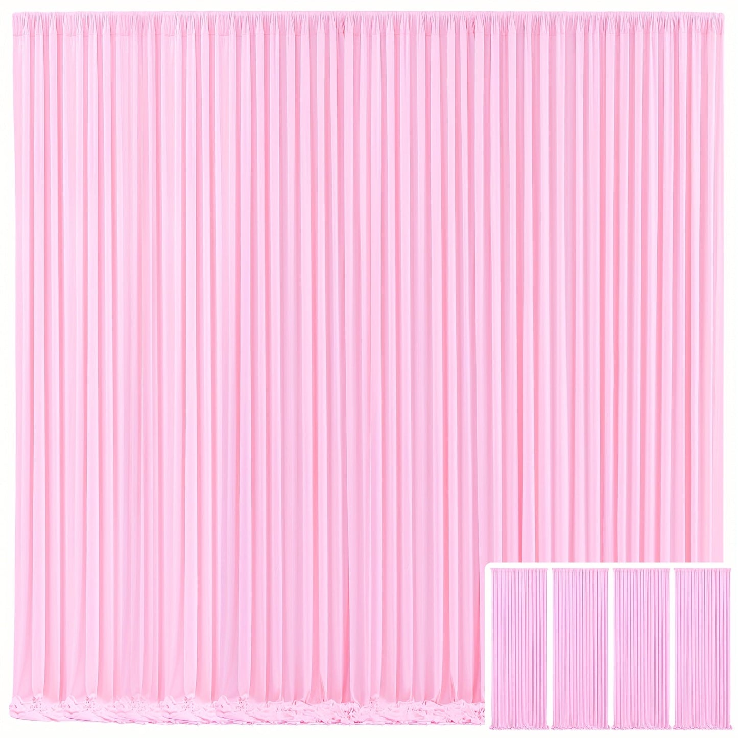 Backdrop Curtains 4 Pack 59x118 Inch, Wrinkle-Resistant Non-Transparent Party Decoration Fabric with Pole Pocket
