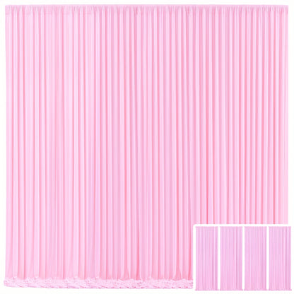 Backdrop Curtains 4 Pack 59x118 Inch, Wrinkle-Resistant Non-Transparent Party Decoration Fabric with Pole Pocket