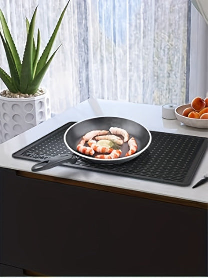 Silicone Stove Top Cover Mat 28"x20" – Heat Resistant Electric Stove Protector for Ceramic Glass Cooktop, Non-Slip Scratch Guard
