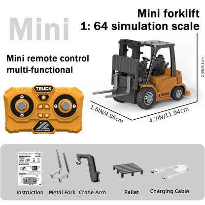 RC Construction Vehicle Toy 2.4GHz Remote Control Excavator Bulldozer Loader with Alloy Metal Cover Lights & Sound Effects