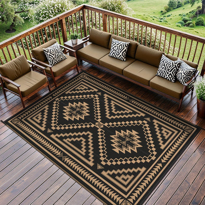 Outdoor Reversible Plastic Straw Rug for Patio Deck RV Camping – Waterproof UV-Resistant Lightweight Mat, Multiple Sizes & Colors