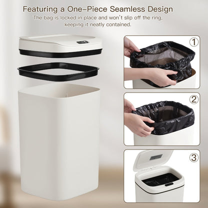 Motion Sensor Trash Can Touchless, Smart Hands-Free Trash Bin with Sealing Lid & Odor-Blocking Technology