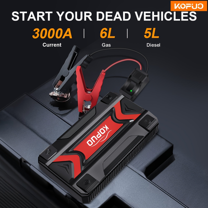 Car Jump Starter Power Bank 3-in-1 12V Battery Booster Charger LED Flashlight SOS for Cars Motorcycles for Garden, Patio and Yard Use