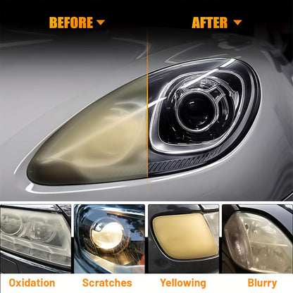 Headlight Restoration Kit Ceramic Coating Spray 100ml No Sanding No Polishing Required Quick Restore Yellowed Foggy Car Headlights DIY