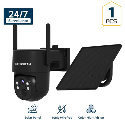 AI Auto Tracking Solar Security Camera Outdoor 360° Dome – AI Human Detection, Full Color Night Vision, Smart Siren & Spotlight