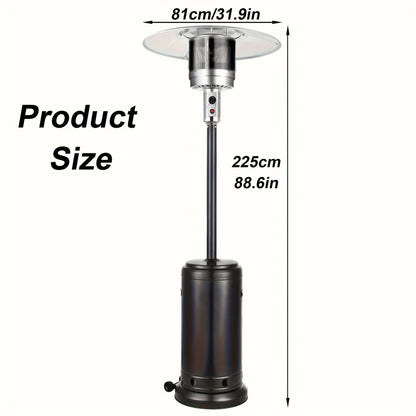 Propane Patio Heater 47000 BTU Outdoor Standing Heater with Wheels, 18-Foot Heating Radius, Fast Heat in 1 Min