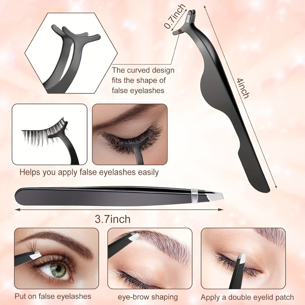 68PCS Makeup Tool Set 30 Black Brushes 17 Eyelash Tools with Wash Bowl & Bag – Complete Face Eye Lash Kit Foundation Contour Blush Eyeshadow