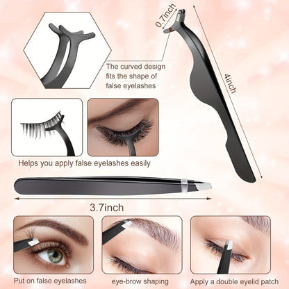 68PCS Makeup Tool Set 30 Black Brushes 17 Eyelash Tools with Wash Bowl & Bag – Complete Face Eye Lash Kit Foundation Contour Blush Eyeshadow