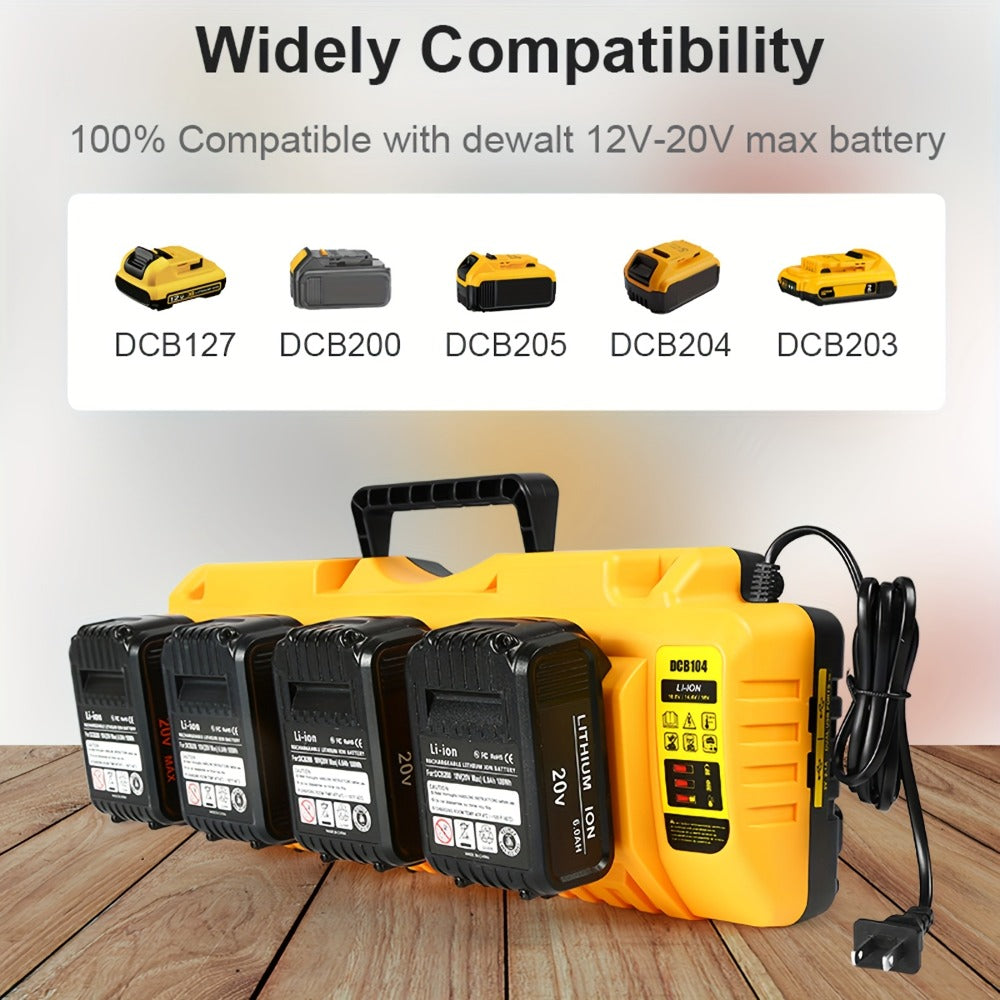 4-Port Dewalt Battery Charger DCB104 12V 20V Max 2 USB Ports for Entryways, Bedrooms and Living Spaces