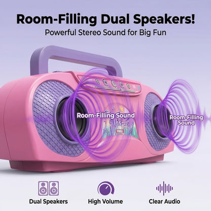 Kids Light-Up Singing Machine Toy with Microphone, All-in-One Music Toy for Boys & Girls Ages 3-7