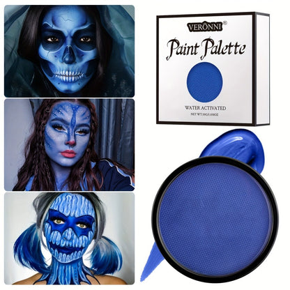 Water Activated Face Paint Kit 6 Colors with 10 Brushes, Water Based Face Body Paint Palette Black White Red