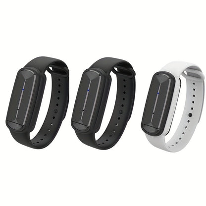 Ultrasonic Mosquito Bracelet 3-Pack, USB Rechargeable Intelligent Bug Wristband for Camping, Outdoor