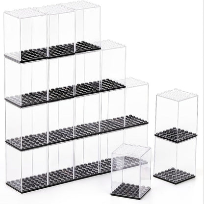 Minifigure Display Case 20-Pack – Clear Acrylic Stackable Storage Boxes for LEGO Figures, Action Figures & Collectibles | Dustproof 360°