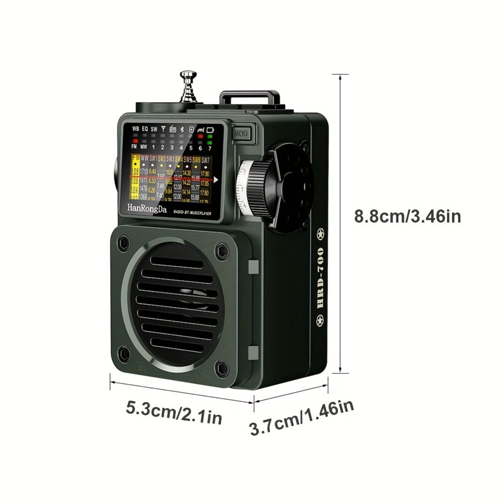 Shortwave Radio Bluetooth Speaker HRD-700 with FM MW SW WB NOAA Weather Alerts, MicroSD, ATS Presets