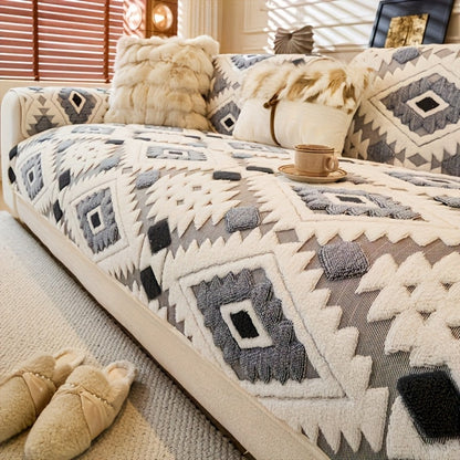 Sofa Cover, Thick Plush Couch Pad with Backing Detail in Three Colors and Seven Seat or Arm Sizes