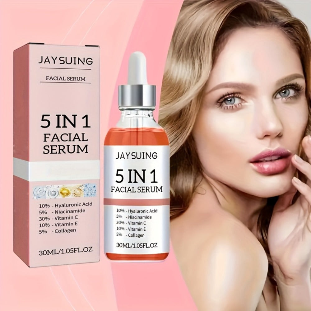 Facial Serum 5-in-1 with Hyaluronic Acid & Vitamin C, 3 Pack 30ml, Skin Care Serum for All Skin Types