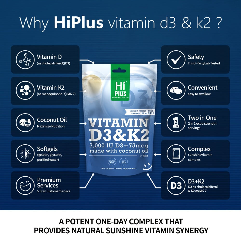 Vitamin D3 K2 MK-7 Supplement 300 Softgels for Bath Time, Home Spa and Personal Care, with the Listed Configuration