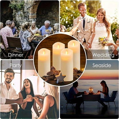 24-Piece Flameless LED Candle Set with Four Remotes and 4-, 5- or 6-Inch Battery-Operated Candles for Event and Home Decor