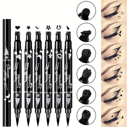Waterproof Eyeliner Pen Set 6pcs Double-Ended Liquid Eyeliner Kit, Smudge-Proof, Oil-Proof, Precision Eye Liner Pencil for Women
