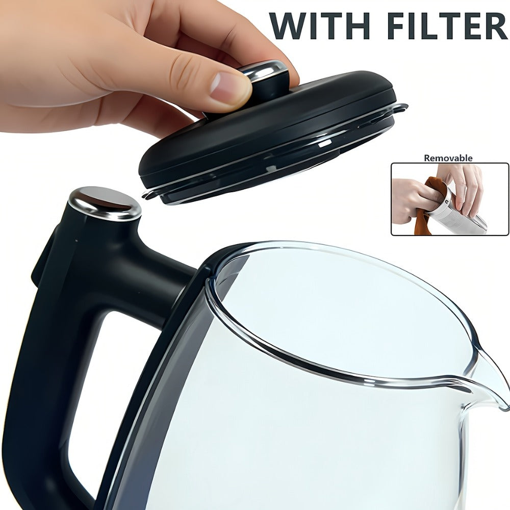 Electric Kettle 1.8L Stainless Steel, Fast Boil with Auto Shut-Off, Boil-Dry Protection, Removable Filter & 360° Swivel Base
