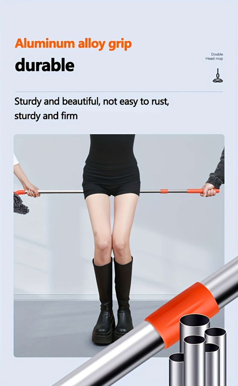 Car Wash Mop with Three-Stage Extension Handle, Rotating Microfiber Head and Replacement Head Option