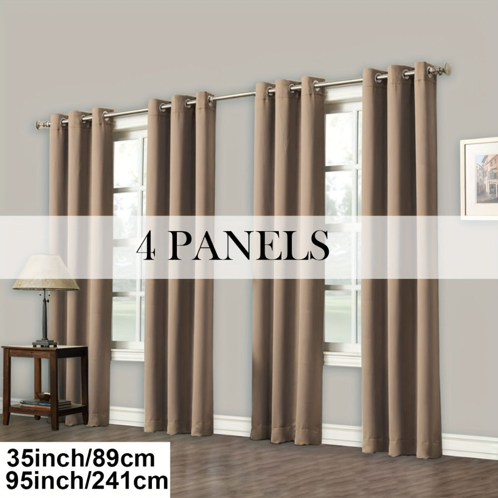 Grommet-Top Blackout Curtain Options in Nine Colors with Seven Width, Length or Panel-Count Labels