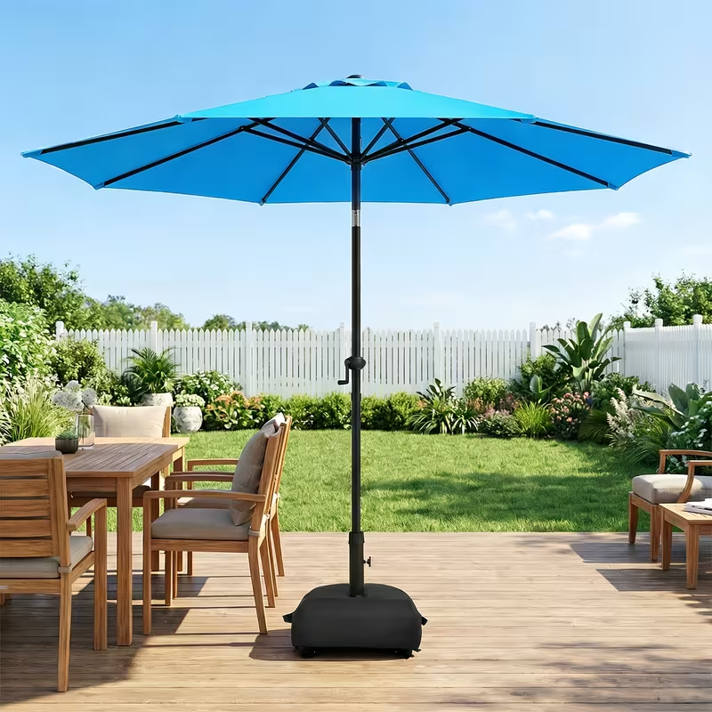 Patio Umbrella 9FT Market Table Style with Dual Vents, Tilt, Crank and Eight Color Options