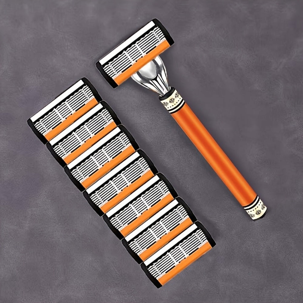 Double Edge Safety Razor Set for Men with 2 Handles & Stainless Steel Replacement Blades – Barber-Quality Close Shave Manual Shaving Kit