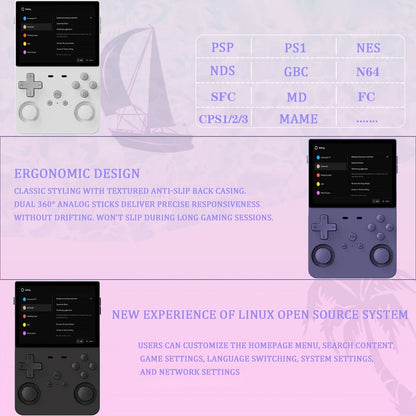 Handheld Game Console L35 with 3.5-Inch IPS HD Display, Open- Linux & 64GB/128GB Storage Options