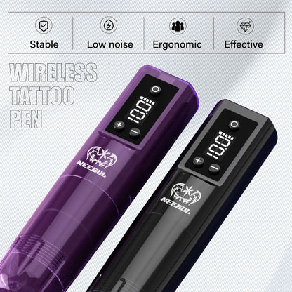 Wireless Rotary Tattoo Machine Neebol Cordless Pen, 6- Battery Life, Portable Design, Cartridge Compatible