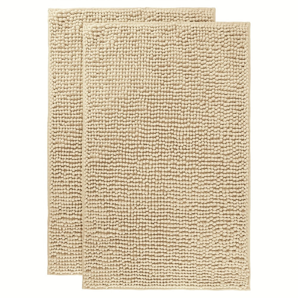 Chenille Bath Rug Extra Thick Bathroom Mat, Multiple Sizes & Colors for Entryways, Bedrooms and Living Spaces