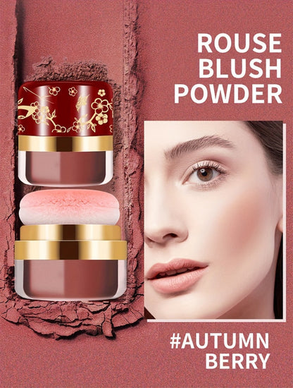 Powder Blush Set 3 Colors with Pearl Powder Rose Oil & Squalane Formula, for Makeup, Travel and Everyday Vanity Use