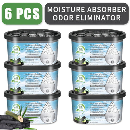 Moisture Absorber Dehumidifier Box 6-Pack, Odor Eliminator & Humidity Controller for Closet, Bathroom