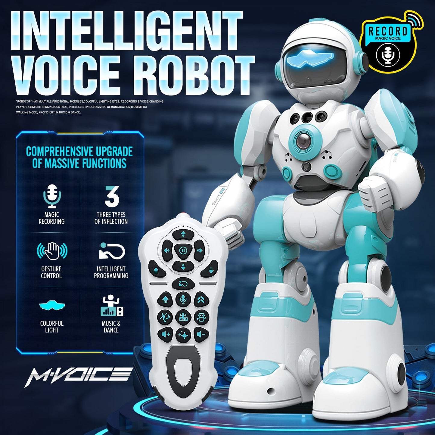 Gesture Control RC Robot Toy for Kids, Voice Recording, Programming, EMO LED Infrared Intelligent Interactive Robot