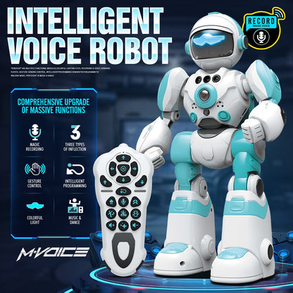 Gesture Control RC Robot Toy for Kids, Voice Recording, Programming, EMO LED Infrared Intelligent Interactive Robot
