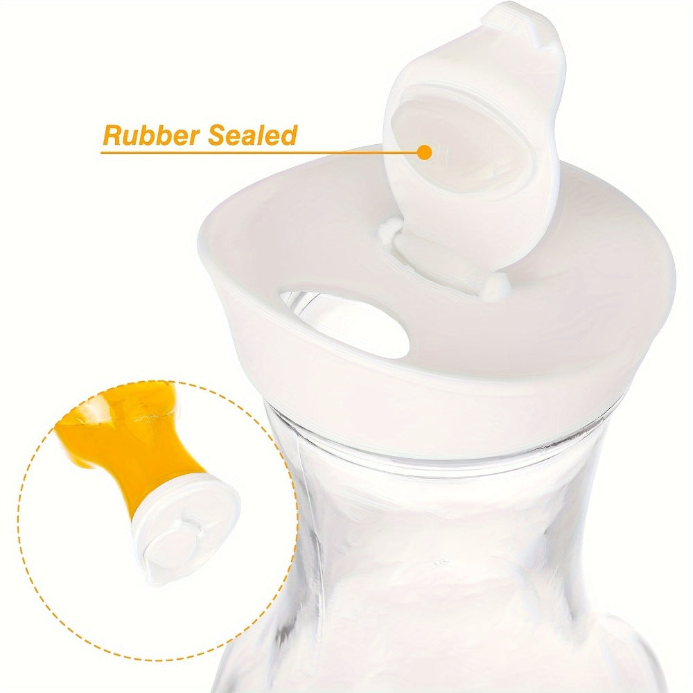 Glass Carafes with Lids Set of 4 – 1.5L Beverage Pitcher for Iced Tea, Cold Brew Coffee, Milk & Cold Drinks