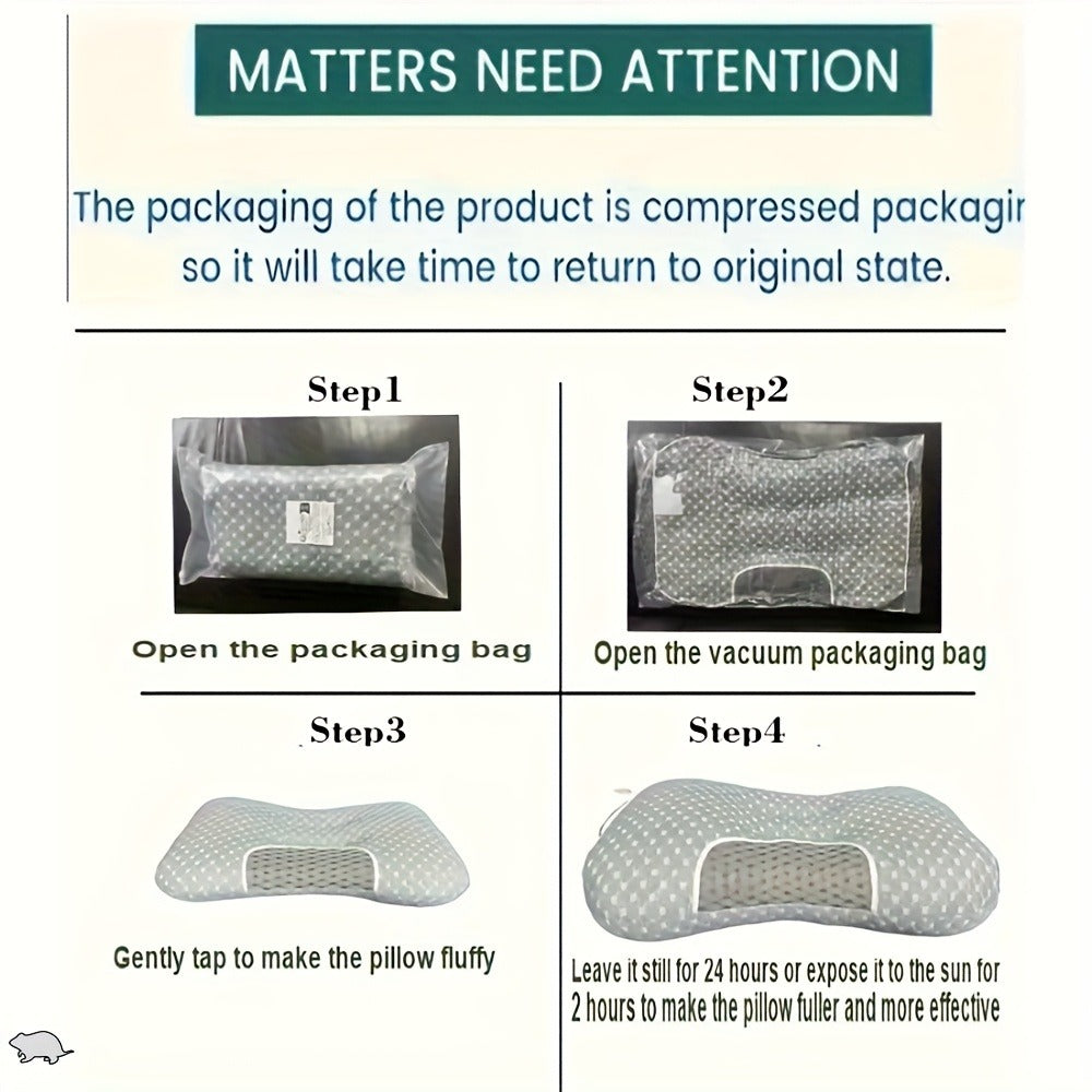 Cervical Neck Support Pillow Soft Knitted Ergonomic Orthopedic Contour Pillow for Deep Sleep – Non-Collapse High Pillow Core All Seasons