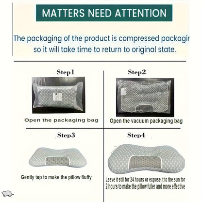 Cervical Neck Support Pillow Soft Knitted Ergonomic Orthopedic Contour Pillow for Deep Sleep – Non-Collapse High Pillow Core All Seasons