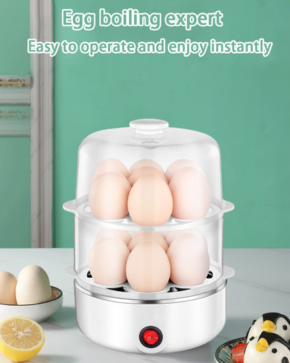 Egg Steamer Stainless Steel Mini Breakfast Machine Single Double Layer Multi-Functional Egg for Entryways, Bedrooms and Living Spaces