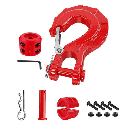 Winch Hook Forged Steel 3/8" Grade 70 Clevis Slip Hook 35, 000 lbs – Spring Latch ATV UTV Jeep Truck Off-Road Recovery Towing