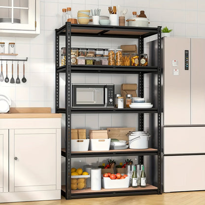 5-Tier Garage Shelving Unit Adjustable Storage Shelves 72"/60"H x 35.5"W x 16"D for Garage, Closet & Pantry Organization