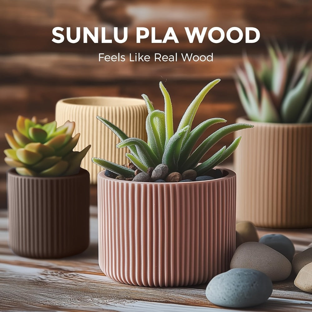 3D Printer Filament SUNLU Wood PLA 1.75mm Four-Roll Bundle with 250g Walnut, Logs, Cherry and Maple Spools